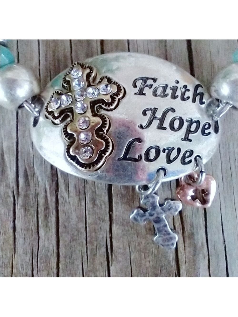 NWT Western Faith Hope Love Stretch Bracelet - Picture 2 of 5